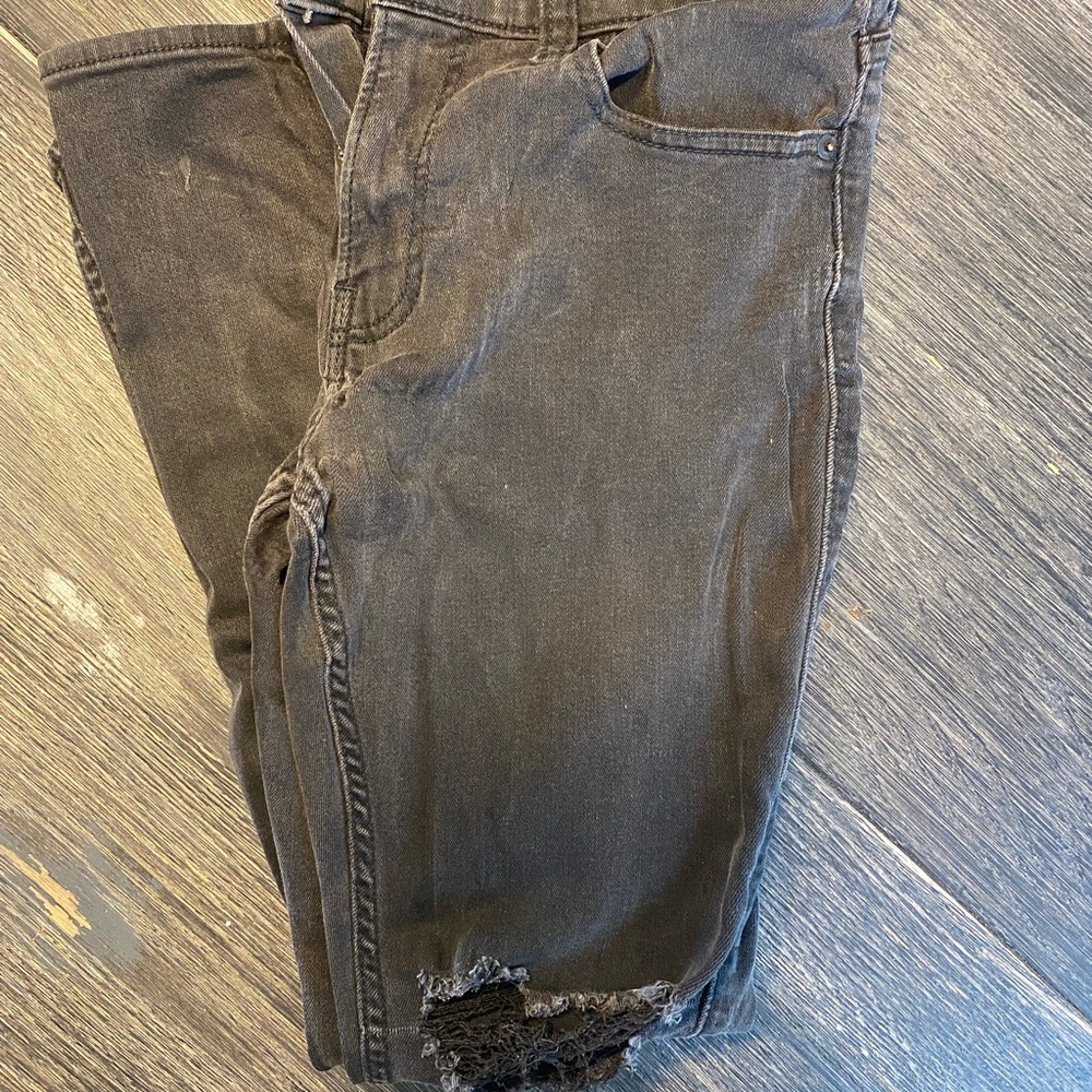 Hollister Charcoal Distressed Skinny Jeans